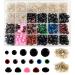 FEMBW 600PCS Safety Eyes and Noses with Washers for Stuffed Animal Amigurumi Doll Crochet  6-14mm Black Glitter Plastic Eyes for Crafts Teddy Bear Making