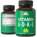 Peak Performance Vitamins D 5 000 iu + A + K + E All in 1 Easy to Swallow Vegan Capsule. ADK Vitamin Supplement with E D3 K2. Essential Vitamins for Mood Immune Bone Vision Heart