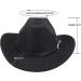 Western Felt Cowboy Hat for Women Men | Wide Brim Belt Buckle Fedora (Size 7 1/8) - Black - Buy Online on GoSupps.com