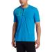 ZUMBA Fitness Men's Surfside Button Down Tee M Blue