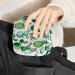 Stylish Menstruation Pad Bag with Zipper - Women's Napkin & Tampon Collecting Bag | Watercolor Cactus & Purple Flower Design - Buy Online on GoSupps.com