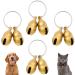 8 loud metal cats and dogs bell peanut shape pet tracker small dog collar bell handmade hanging vintage bells with 4 pendants key ring pet accessories