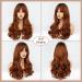 Faelbaty Long Curls Orange Pony Wig - Ombre Brown to Orange for Women | Natural Curly Wig for Party & Cosplay - Buy Online on GoSupps.com