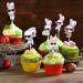 Kids' Vintage Rock Easter Bunny Cupcake Toppers Set of 18 - Perfect for boys and girls for their spring Easter party baby shower party birthday party or rock party decorations - SugarGera - Buy Online on GoSupps.com