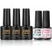 PEACECOLOR 7ML Base and Top Coat Matte Top Coat 8ML Nail Prep Dehydrator and Primer Kit Shine Glossy Finish Long Lasting for DIY Nail Art Design at Home Beauty Gifts color 201