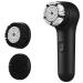 Face Scrubber N graCoola 3.0 Facial Cleansing Brush Waterproof & Rechargeable Face Scrub Brush for Men&Women Electric Facial Exfoliator with 3 Brushes 3 Intensities 2 Action Modes - Black