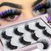 5D Mink Eyelashes Gifts for Women Christmas Xmas Stocking Fillers Secret Santa Presents for Women 5 Pairs Faux D Curly False Lashes Mink Eyelashes Fluffy