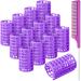 12 Pieces Hair Roller, Large Size Plastic Hair Rollers Hair Curlers with Steel Pintail Comb Rat Tail Comb for Short Hair Long Hair Hairdressing Styling Tools (Purple,6.8 x 3.6 cm) 6.8 x 3.6 cm Purple
