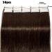 Silk-Co Tape Extensions | 40cm Remy Real Hair | Dark Brown | 20 Pieces 4cm Wide 2.5g Each - Buy Online on GoSupps.com