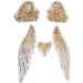 Gauze Sequins Feather Phoenix Tail Patch Set for DIY Wedding Gown & Bridal Dress - Ivory Gold White - Buy Online on GoSupps.com