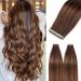 Hotlulana tape in Extensions real hair balayage dark brown mixed chestnut brown invisible extensions real hair 24 -inch/60cm 40pcs 100g Skin Weft 100% natural tape IEXTSTENION REAL HAY #2/2/6.#2/2/6 Dark brown mixed chestnut brown 60cm-24 inch (40 pack)