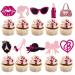 60Pcs Princess Cupcake Toppers Pink Glitter Girl Cupcake Picks High Heel Lips For Princess Theme Baby Shower Decorations Wedding Anniversary Girl Birthday Party Supplies Style3 Color02