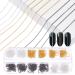 NICENEEDED 12 Strips Metal Nail Art Chains Nail Chains Nail Decorations with Box 3D Gold & Silver & Black Nail Chains Nail Ornaments Nail Art Studs for Manicure Decoration & DIY style 1