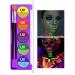 UV Neon Blacklight Body Paint - with Application Brushes Set Easy to Use and Apply - Neon Colors Under Blacklight Face Paint- Long-Lasting Glow for Christmas Parties Dance Events Art Projects (01)