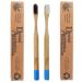 Bamboo Toothbrushes Hard Firm Bristles Stain Removal 2 Pack