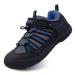 i78 Low Top Kids Boys Girls Sport Hiking Shoes Breathable Synthetic Leather Sneakers Non-Slip Lightweight for Outdoor Running Trekking Trail Walking(Little Kid/Big Kid) 2 Little Kid Blue Black