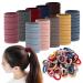 100 ELASTICS HAIR TIES 4cm Multicolor hair bobbles Seamless no-metal ponytail holders hair bands for women (Multicolor)