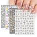 4 Sheets 5D Daisy Flower Nail Art Stickers Spring Summer Flower Style Nail Decals Self-Adhesive Flowers Design Nail Sticker Manicure Tips DIY Nail Art Nail Decorations for Women Girls