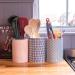 Nicola Spring Hand Printed Utensil Holder - 1L - Orange | Stylish Kitchen Storage | International Shipping Available - Buy Online on GoSupps.com