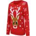 Women's Christmas Reindeer Sweater - Knitted Long Sleeve Jumper - Holiday Sweatshirt in Red #5 - Buy Online on GoSupps.com