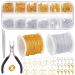PP OPOUNT 65 Feet Jewelry Chains Necklace Chains 2 mm Jewelry Making Chains with 960 Pieces Jump Rings 40 Pieces Lobster Clasps Jewelry Making Tools for Jewelry Making(Gold, Silver Total in 65 Feet) gold&silver