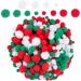 BQTQ 1200 Pieces Christmas Pom Pom Mini Craft Pom Pom Balls Fluffy Pom Pom for Craft Making and Christmas Decorations (3 Sizes  White  Green  Red)
