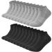 Blu Ninfee Sneaker Socks Men Women 10 Pairs Breathable Sports Socks Sneaker Socks Women Men Socks Short Socks for Men Cotton Socks Running Socks Unisex 39-42 Black / Grey