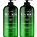 Tea Tree Oil Shampoo and Conditioner Set - Sulfate Free Dandruff Shampoo with TeaTree, Mint and Ginger Extract - Paraben Free Tea Tree Thickening Shampoo for Dry Itchy Scalp -For Men, Women, and Kids