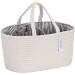 Hinwar Baby diaper caddy 3rd infant children's room shopping bag portable car organizer newborn shower gift basket cotton cotton rope with removable divisor for diapers & cloths s (1 Pack) white
