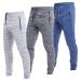 Ultra Performance 3 Pack Athletic Tech Mens Joggers Track Pants for Men with Zipper Pockets Grey/Black/Blue Marled With Rubber Zipper Large