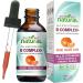 Vitamin B Complex Liquid Drops - Organic Supplement for Women - Vegan and Sublingual Forms of B1 B2 B3 B5 B6 B12 Biotin Folate and Choline - Plus Blend for Stress and Energy