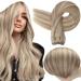 Full Shine Blonde Human Hair Weft Extensions #18/613 Ash Blonde Highlight Sew in Weft Hair Extensions Real Human Hair 14 Inch 100g Hand Tied Weft Human Hair Extensions 14" 100g # 18/613 Ash Blonde Highlight Bleach Blonde