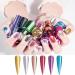 Metal nail polish Mirror Nail Varnish-Metallic Mirror Effect Pink Nail Varnish Set - Long Lasting Quick Drying No UV Needed Non-Peelable Christmas nail art kit (Pink Rose Champagne) Pink Rose Champagne - Buy Online on GoSupps.com