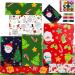 Kids Christmas Wrapping Paper Sheets-Children Christmas Gift Wrapping Paper Christmas Gift Wrap Set with Sticker Ribbon-Fun XMAS Gift Wrap Christmas Rapping Paper with Red Green Deer Tree Santa Design-XMAS Wrapping Paper for Present Wrapping Paper-Christm