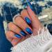 Royal Blue Chrome Square Press-On Nails - Metallic False Acrylic Nails for Women | KQueenest Short & Medium Length Glossy Stick-ons - Buy Online on GoSupps.com