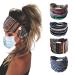 ZYOYO Boho Button elastic headband wide workout button hair band headbands button for nurses women head bands slip headband with buttons Flowers 3