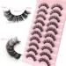 Losha DD Curl Russian Strip Lashes 10 Pairs Pack - Wispy False Eyelashes for Lash Extension Look (D03) - Buy Online on GoSupps.com