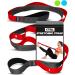 Stretching Strap with Loops - Non Elastic Stretch Band for Physical Therapy, Yoga Strap for Stretching Equipment, Stretch Bands for Exercise and Flexibility - Fascia, Hamstring & Leg Stretcher Belt 10 Loops - Red