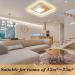 Fitzmia LED Ceiling Lamp - Dimmable Square Wood Design for Bedroom Living Room & Kitchen (41.5cm 40W) - Remote Control - Buy Online on GoSupps.com