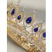SweetV Royal Blue Queen Crown Wedding Tiara for Bride - Rhinestone Tiaras and Crowns for Women, Costume Headpiece for Birthday, Cosplay, Party Celebration - Bailey - Buy Online on GoSupps.com