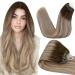 Hetto extensions real hair microring brown microring extensions real hair remy extensions microring real hair balayage darker brown to light brown with middle blonde 50g 3/8/22 45 cm 3-3 mr #3/8/22