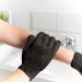 Bamboo Exfoliating Gloves - Natural Eco Microfibre Mitts for Shower - Removes Ingrown Hair and Dead Skin - Black - Buy Online on GoSupps.com