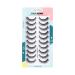 3d false eyelashes Cat-Eye Wispy Natural False Pint Supernatural Cross Fluffy soft reusable faux mental happy Heartbeat (H7)