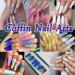 Clear Coffin False Nails Kit with Glitter Flakes - 500pc Full Cover Acrylic Tips & Tools for Manicure - Buy Online on GoSupps.com