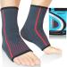 beister 1 Pair Ankle Brace Compression Support Sleeve for Women and Men Elastic Sprain Plantar Fasciitis Foot Socks for Injury Recovery Joint Pain Achilles Tendon Heel Spurs Gray & Red Xlarge