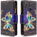 Miago Leather Wallet Case for Huawei Y7 2019 - 9 Card Slots Colorful Zip Flip Diamond Butterfly Design - Durable PU Protective Cover - Buy Online on GoSupps.com