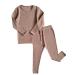 DreamBuy 20 Colours Ribbed Pyjama/Tracksuit/Loungewear Unisex Boys And Girls Pyjamas Baby Clothes Pyjamas For Women And Mens Pyjamas 2-3 Years Biscuit