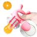 Baby Fruit Feeder Silicone Food Pacifier | Infant Teething Relief Toy Teether | Milk Frozen Mesh Feeders | Safely Self Feeding Teethers for Babies 0-6-12-18 Months Boys and Girls Peachpink Peach Pink