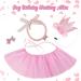 GAGILAND Dog Birthday Outfit - Pink Puppy Tutu Set with Adorable Hat and Necklace for Small Girl Dogs - Buy Online on GoSupps.com
