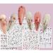 CHANGAR 6 Sheets Flowers Nail Art Stickers Self-Adhesive Colorful Spring Blossoms Floral Nail Decal Flower Leaves Sticker Charm Nail Design for Women Girls Nails Art DIY Decoration